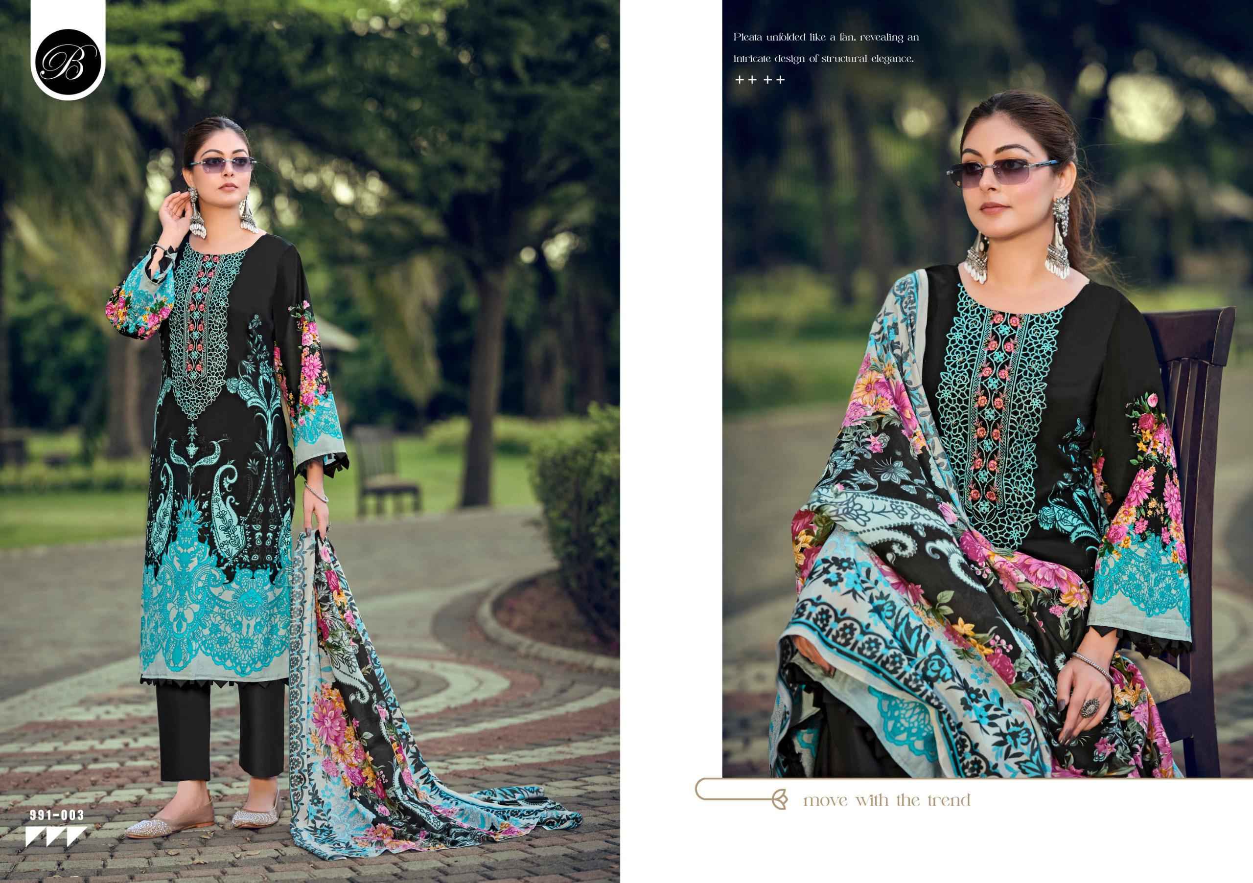 BELLIZA NAIRA VOL-150 PURE COTTON EMBROIDERY DRESS MATERIAL