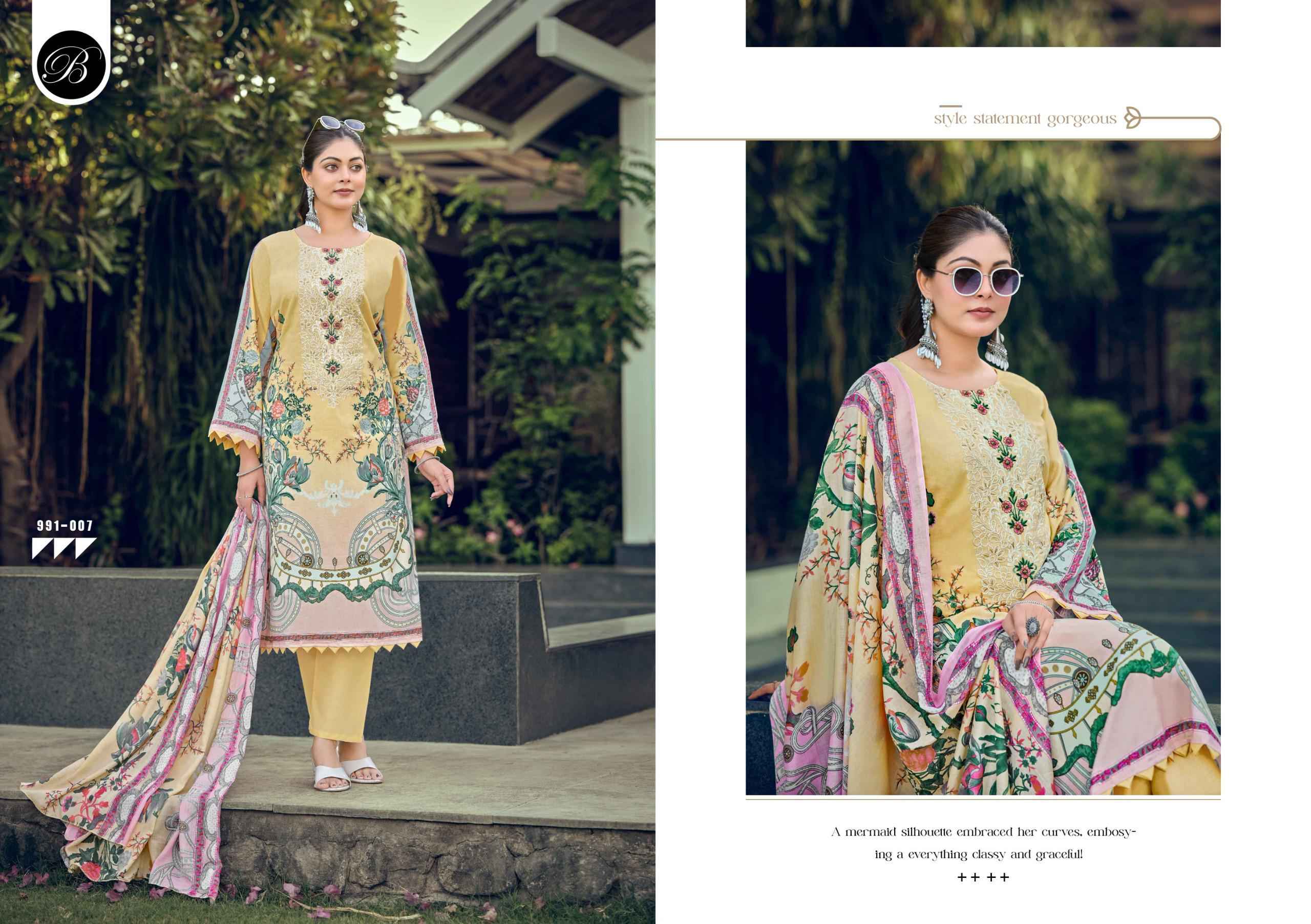 BELLIZA NAIRA VOL-150 PURE COTTON EMBROIDERY DRESS MATERIAL