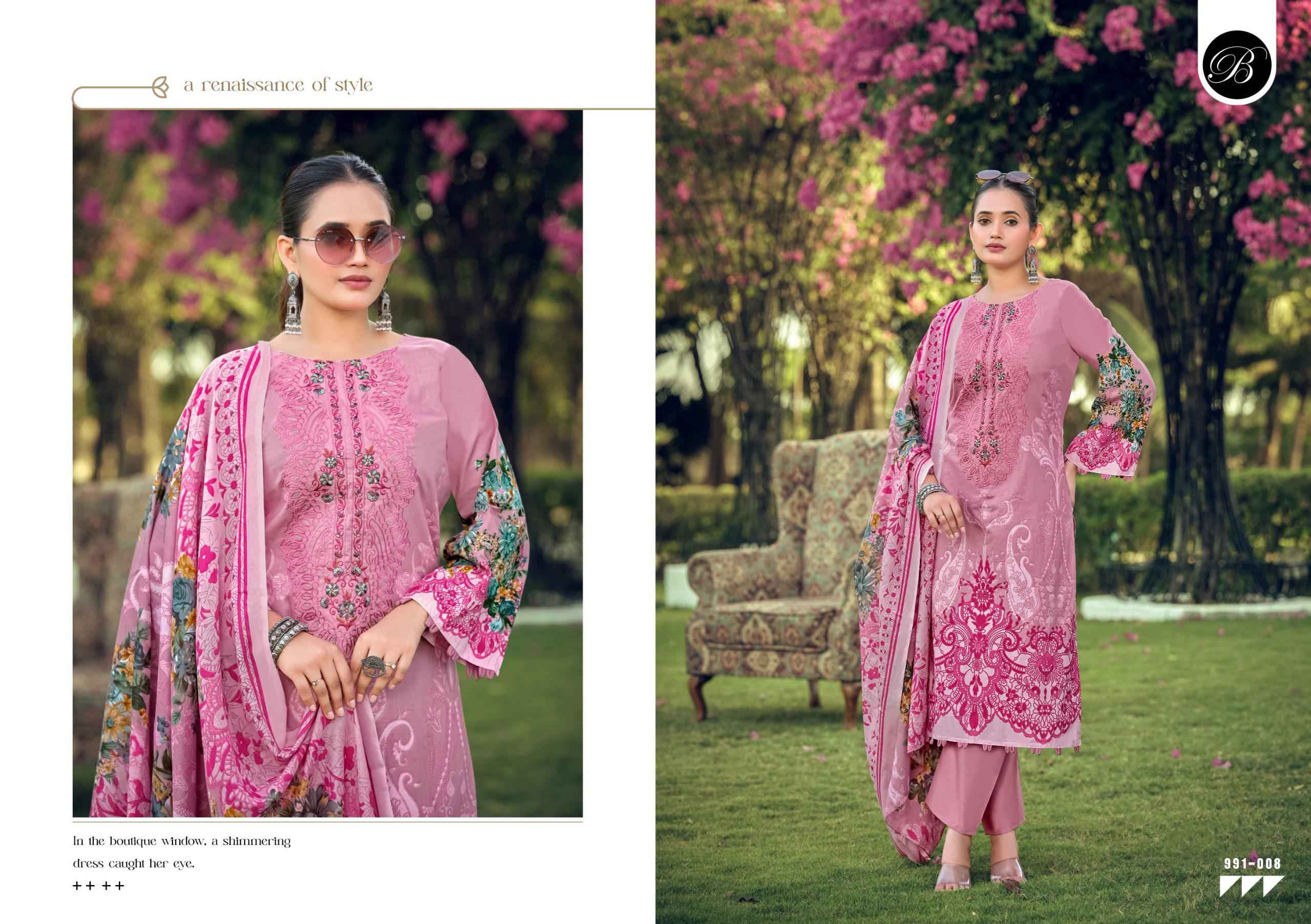 BELLIZA NAIRA VOL-150 PURE COTTON EMBROIDERY DRESS MATERIAL