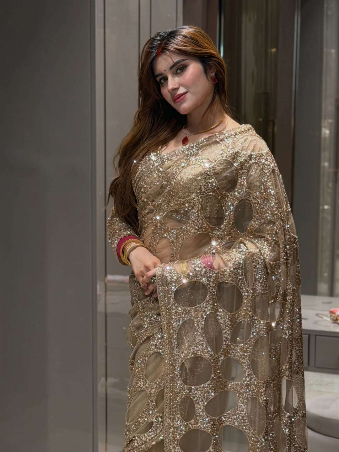 BUTTER FLY NET MULTY SEQUENCE WORK SAREE
