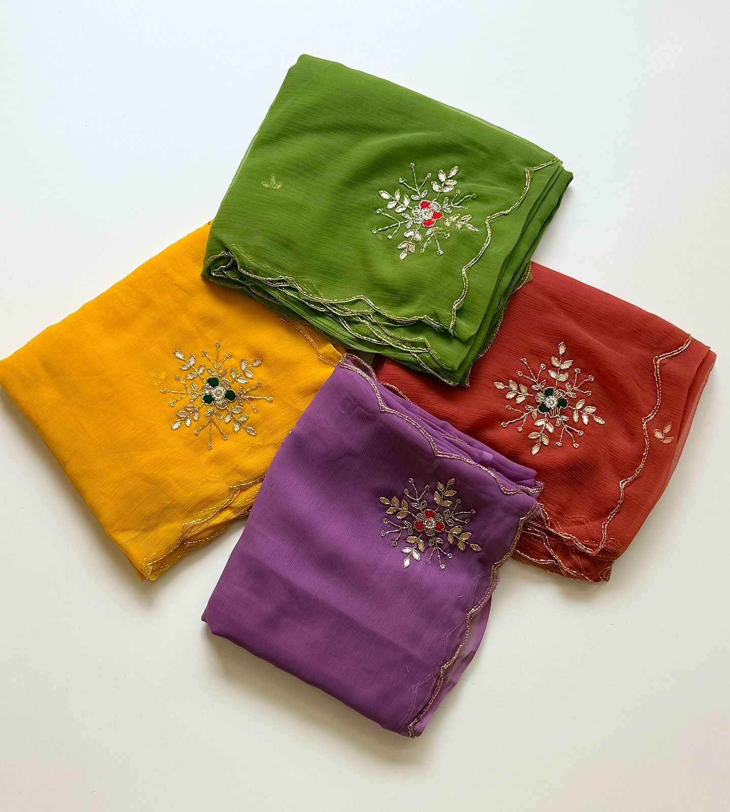SOFT PURE CHIFFON HANDWORK DESIGNER SAREE 