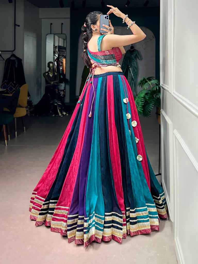 RICH CHINON SILK ZARI WEAVING NAVRATRI LEHENGA CHOLI 