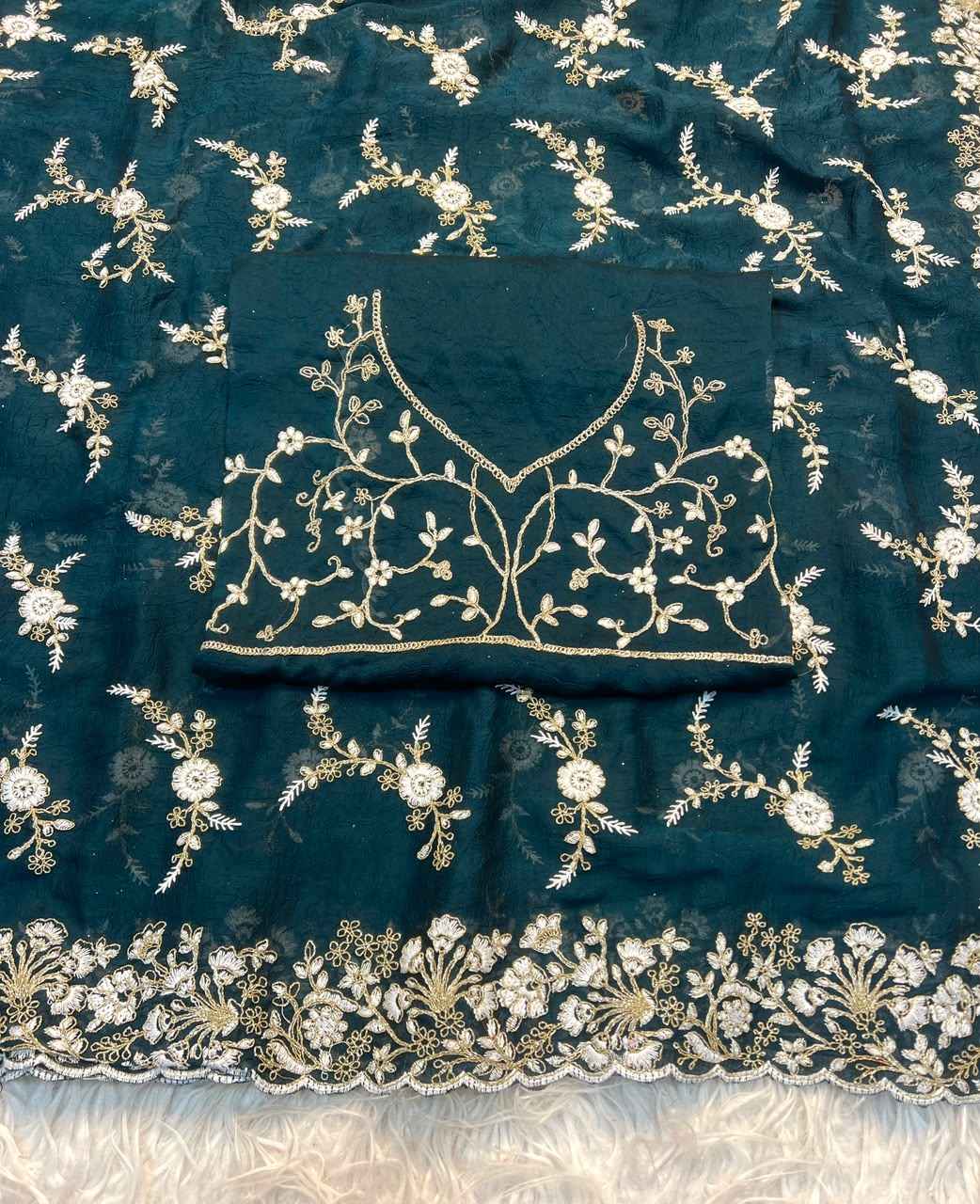  CRUSH SILK CODING & SEQUINCE EMBRODERIY WORK SAREE