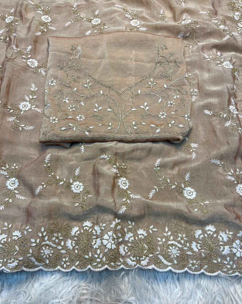  CRUSH SILK CODING & SEQUINCE EMBRODERIY WORK SAREE