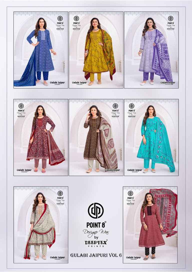 DEEPTEX GULABI JAIPUR VOL-6 COTTON ANARKALI READYMADE SUIT 