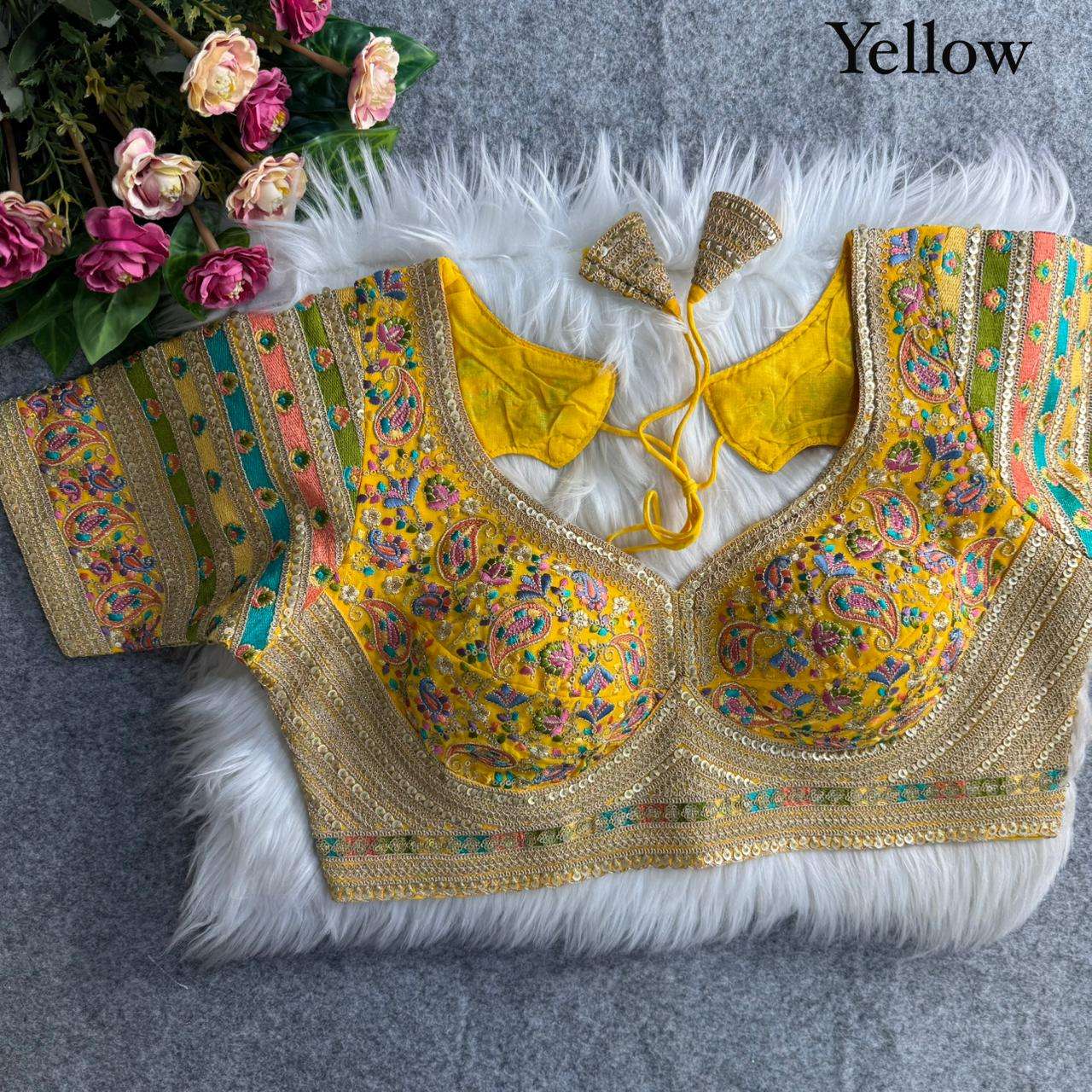 FOX GEORGETTE VISCOSE THREAD KASHMIRI WORK BLOUSE