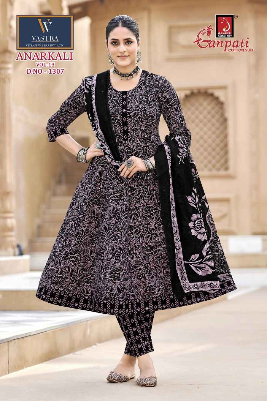GANPATI ANARKALI VOL-13 HEAVY COTTON PRINTED ANARKALI SUIT