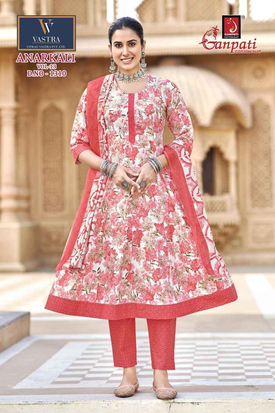 GANPATI ANARKALI VOL-13 HEAVY COTTON PRINTED ANARKALI SUIT