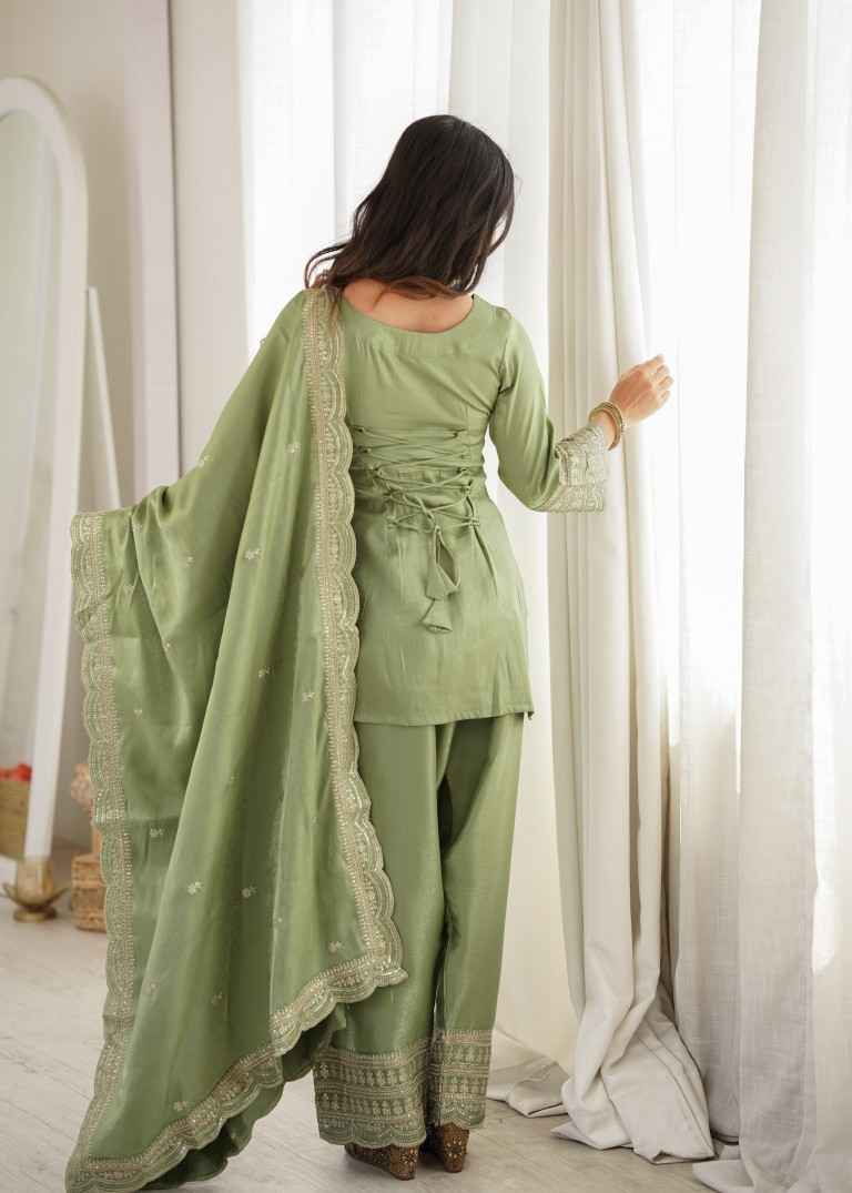 GLASS ROMAN SILK FARSHI SHALWAR SUIT