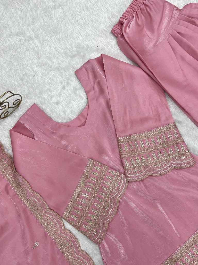 GLASS ROMAN SILK FARSHI SHALWAR SUIT