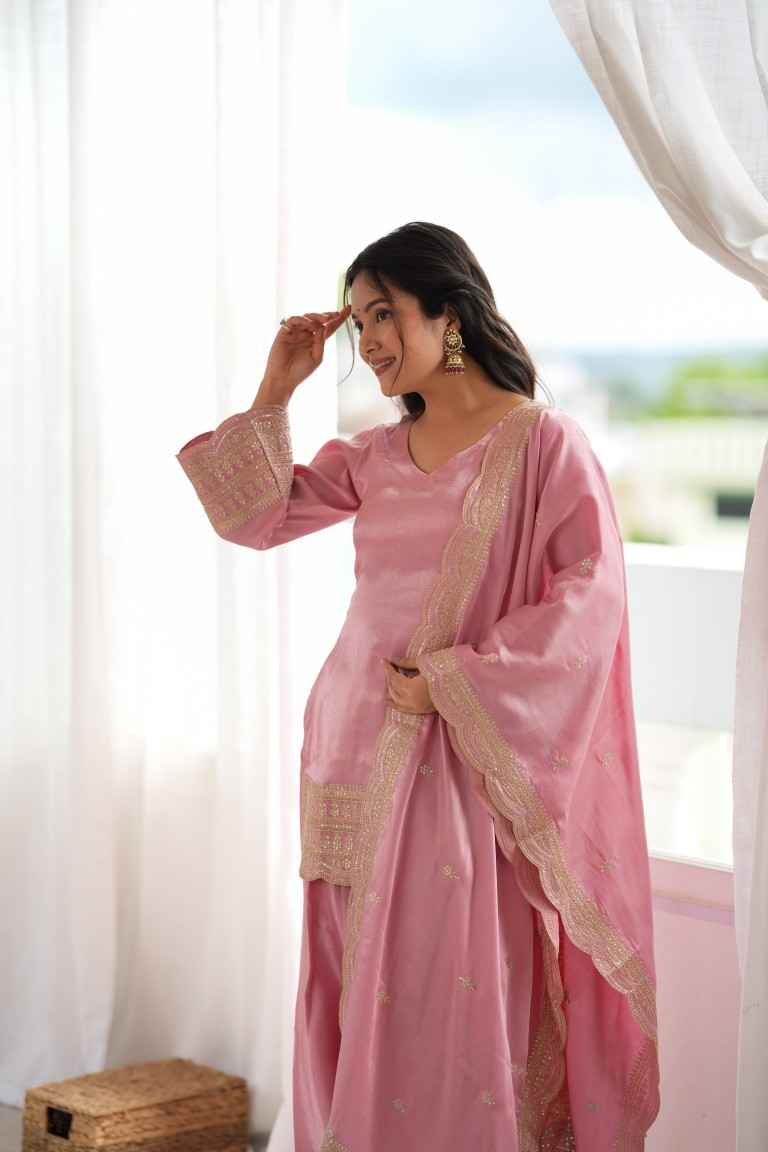 GLASS ROMAN SILK FARSHI SHALWAR SUIT