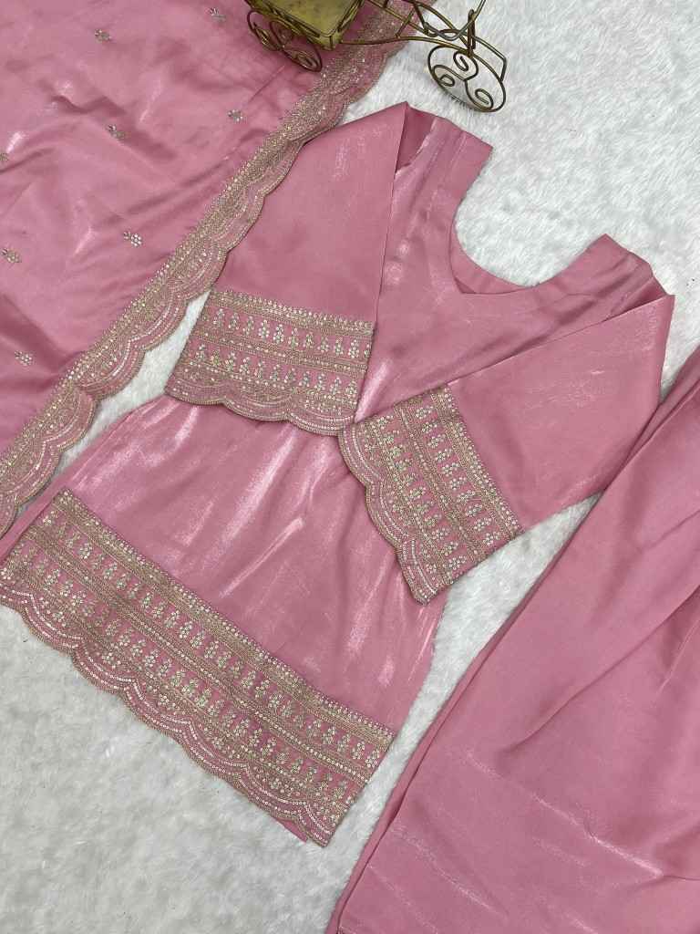 GLASS ROMAN SILK FARSHI SHALWAR SUIT