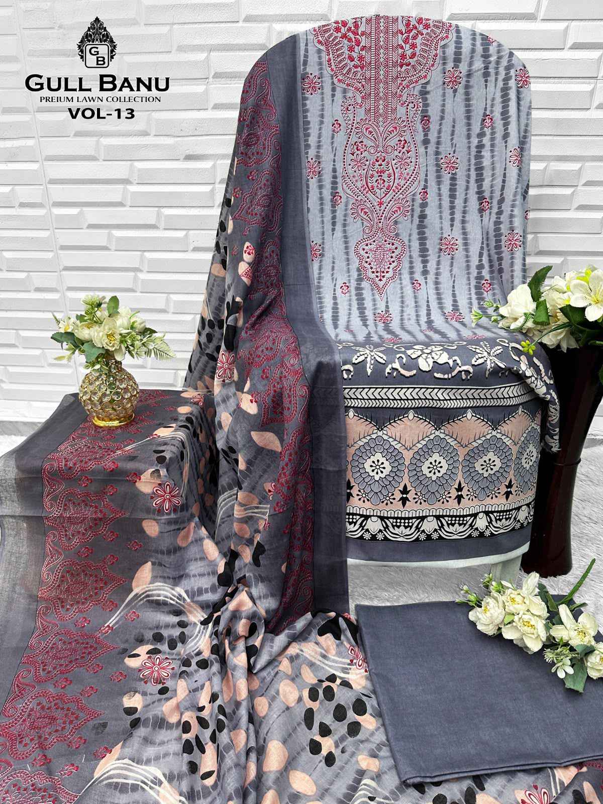 GULL AAHMED GULLBANU VOL-13 PURE CAMBRIDGE DRESS MATERIAL