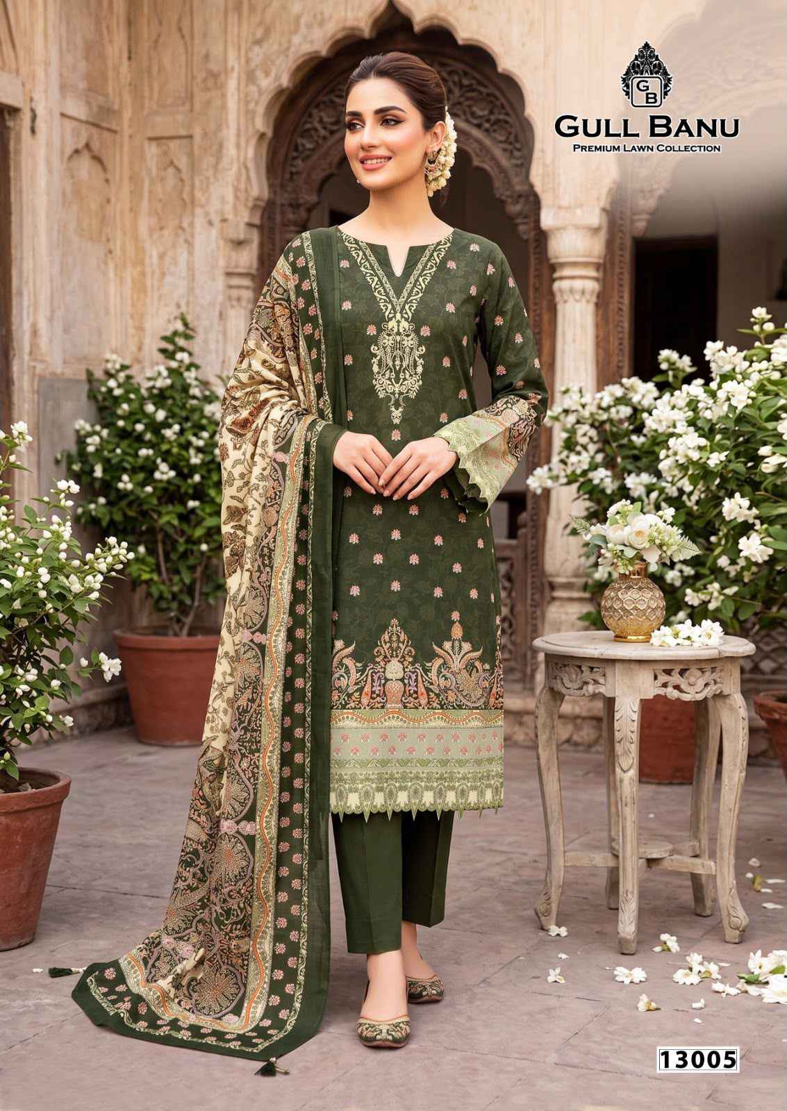GULL AAHMED GULLBANU VOL-13 PURE CAMBRIDGE DRESS MATERIAL