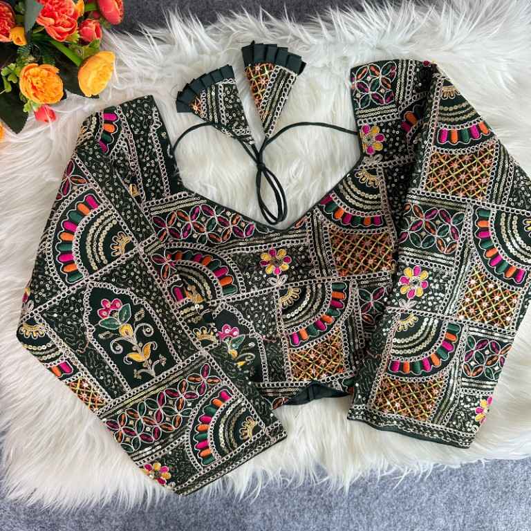 PURE SOFT FOX GEORGETTE EMBROIDERY THREAD SEQUENCE WORK BLOUSE