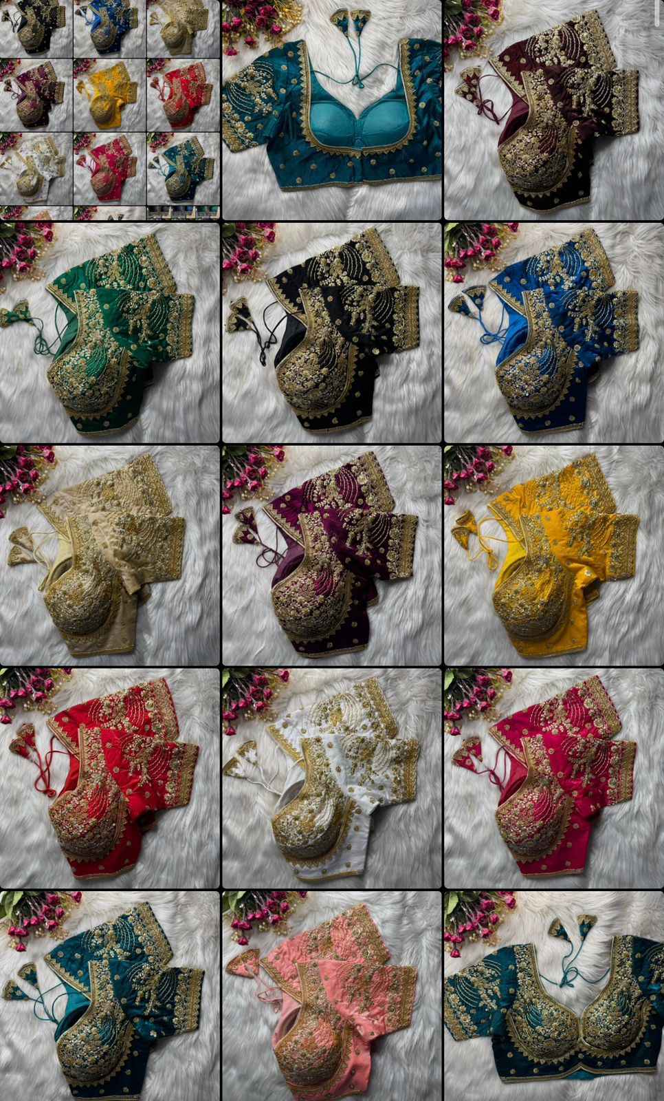 HEAVY PURE SOFT FANDY SILK BEEDS WORK BLOUSE 