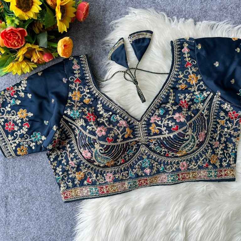 HEAVY SILK EMBROIDERY WORK DESIGNER BLOUSE