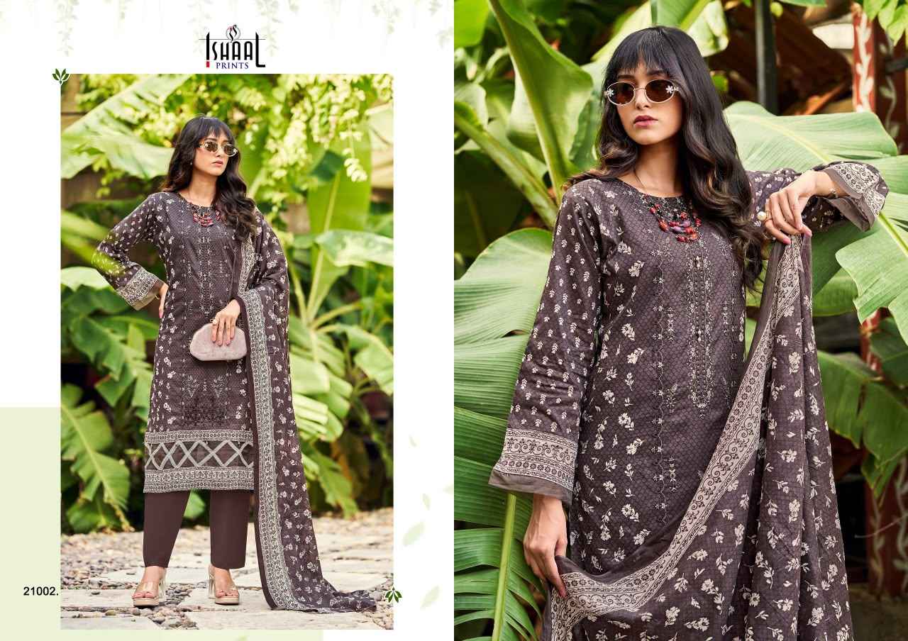 ISHAAL EMBROIDERED VOL-21 PURE LAWN EMBROIDERED DRESS MATERIAL