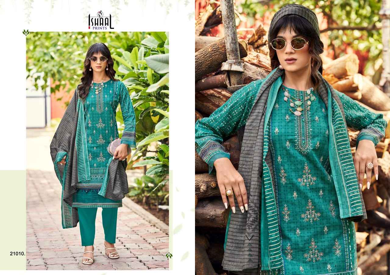 ISHAAL EMBROIDERED VOL-21 PURE LAWN EMBROIDERED DRESS MATERIAL