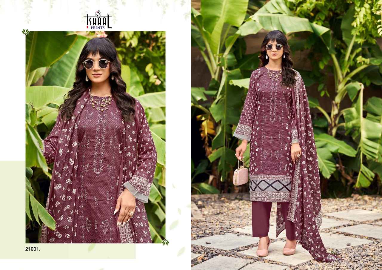ISHAAL EMBROIDERED VOL-21 PURE LAWN EMBROIDERED DRESS MATERIAL