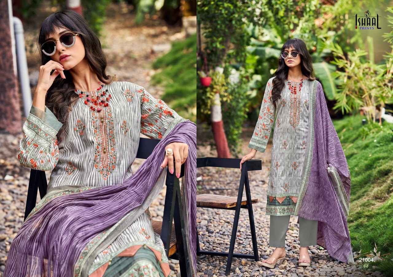 ISHAAL EMBROIDERED VOL-21 PURE LAWN EMBROIDERED DRESS MATERIAL