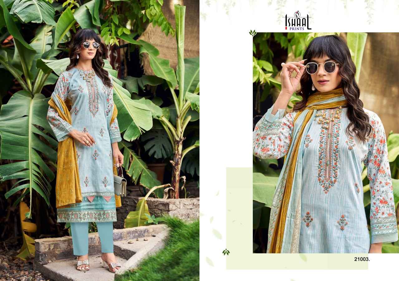 ISHAAL EMBROIDERED VOL-21 PURE LAWN EMBROIDERED DRESS MATERIAL