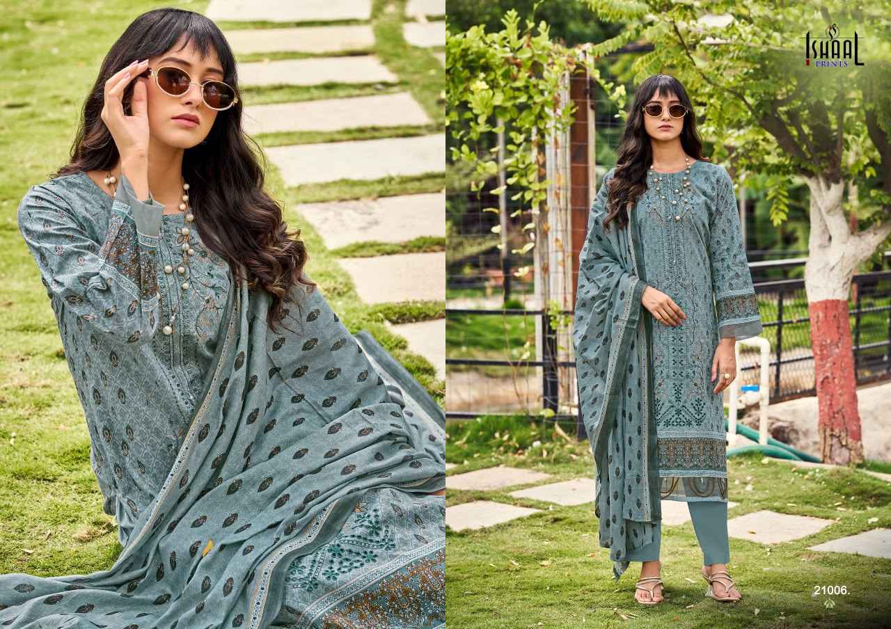 ISHAAL EMBROIDERED VOL-21 PURE LAWN EMBROIDERED DRESS MATERIAL