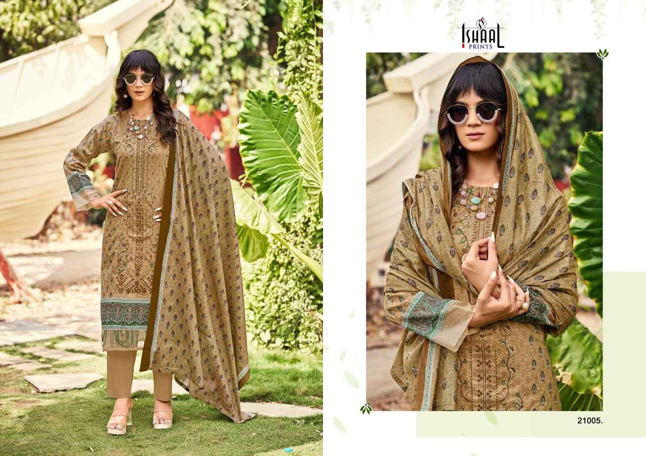 ISHAAL EMBROIDERED VOL-21 PURE LAWN EMBROIDERED DRESS MATERIAL