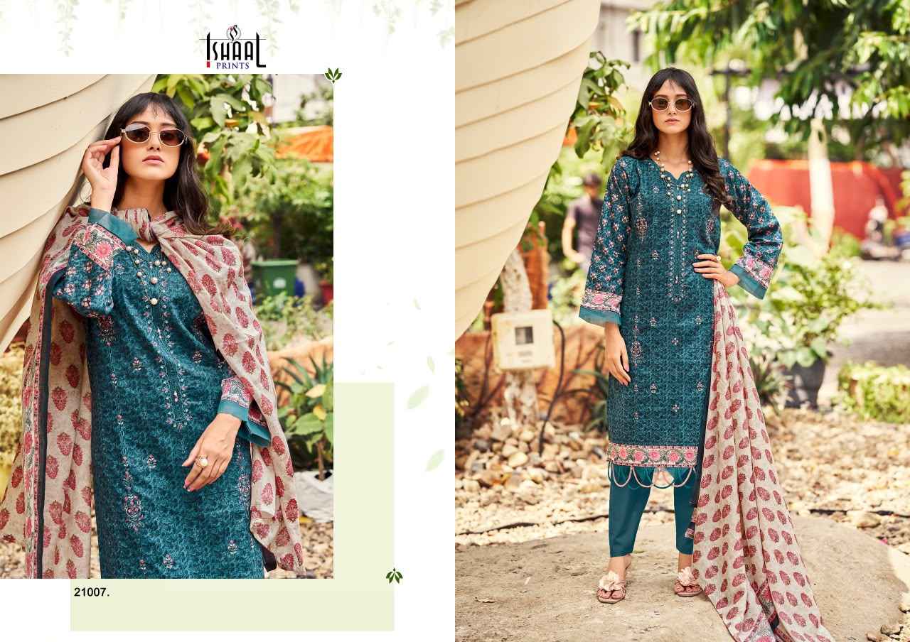 ISHAAL EMBROIDERED VOL-21 PURE LAWN EMBROIDERED DRESS MATERIAL