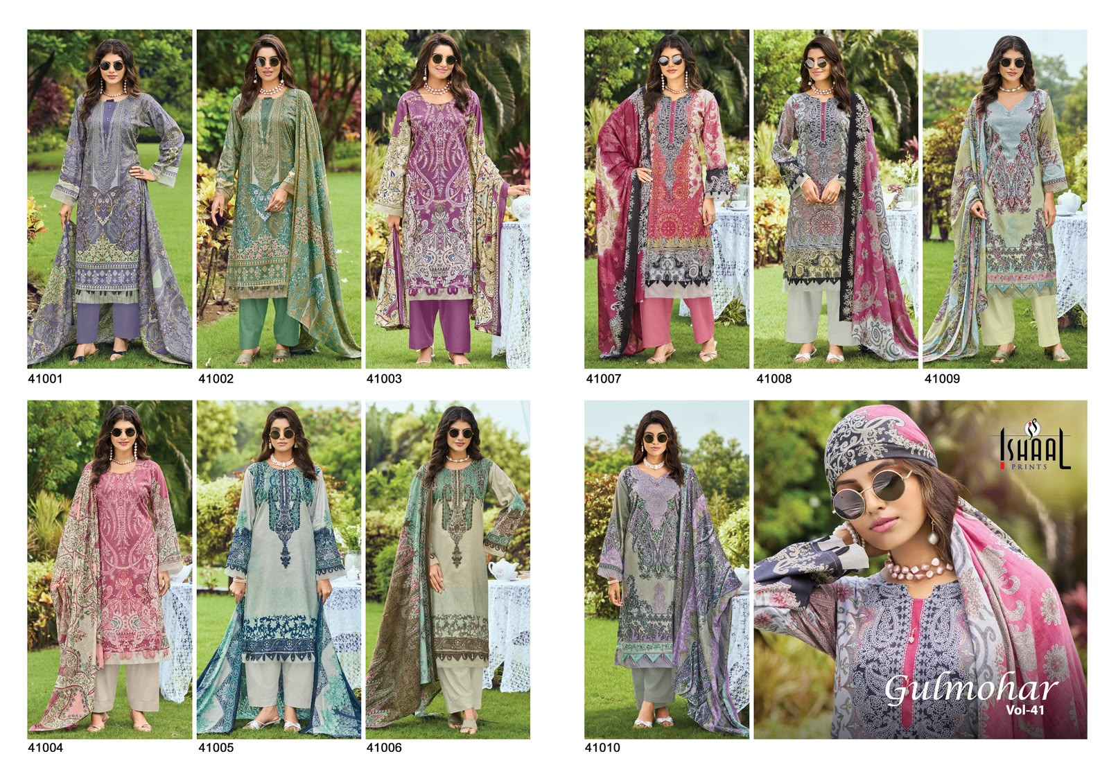 ISHAAL GULMOHAR VOL-41 PURE LAWN PRINTED DRESS MATERIAL 