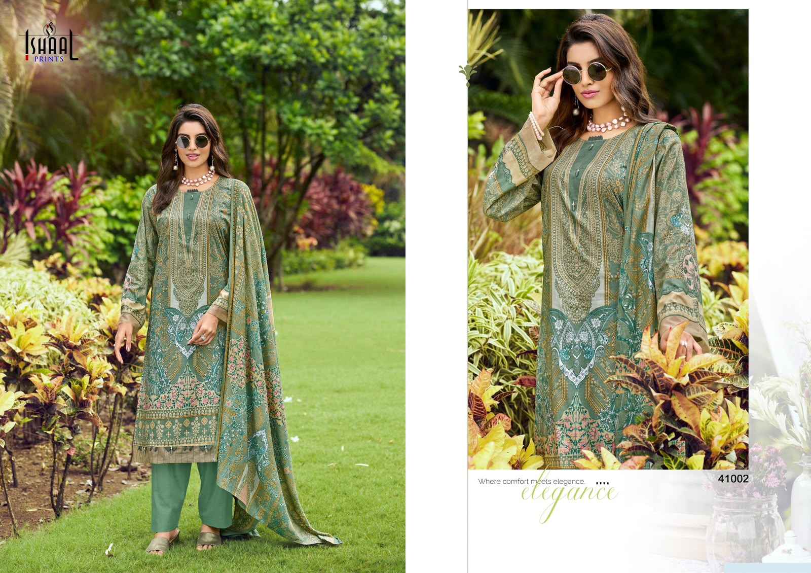 ISHAAL GULMOHAR VOL-41 PURE LAWN PRINTED DRESS MATERIAL 