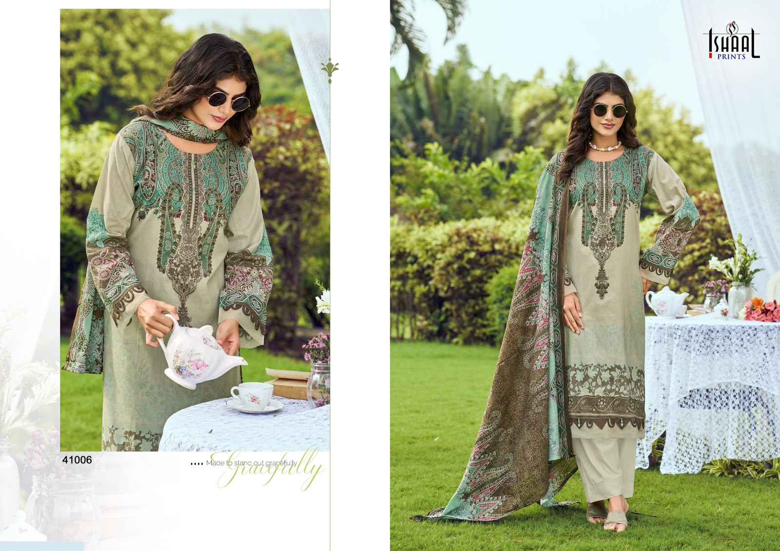 ISHAAL GULMOHAR VOL-41 PURE LAWN PRINTED DRESS MATERIAL 