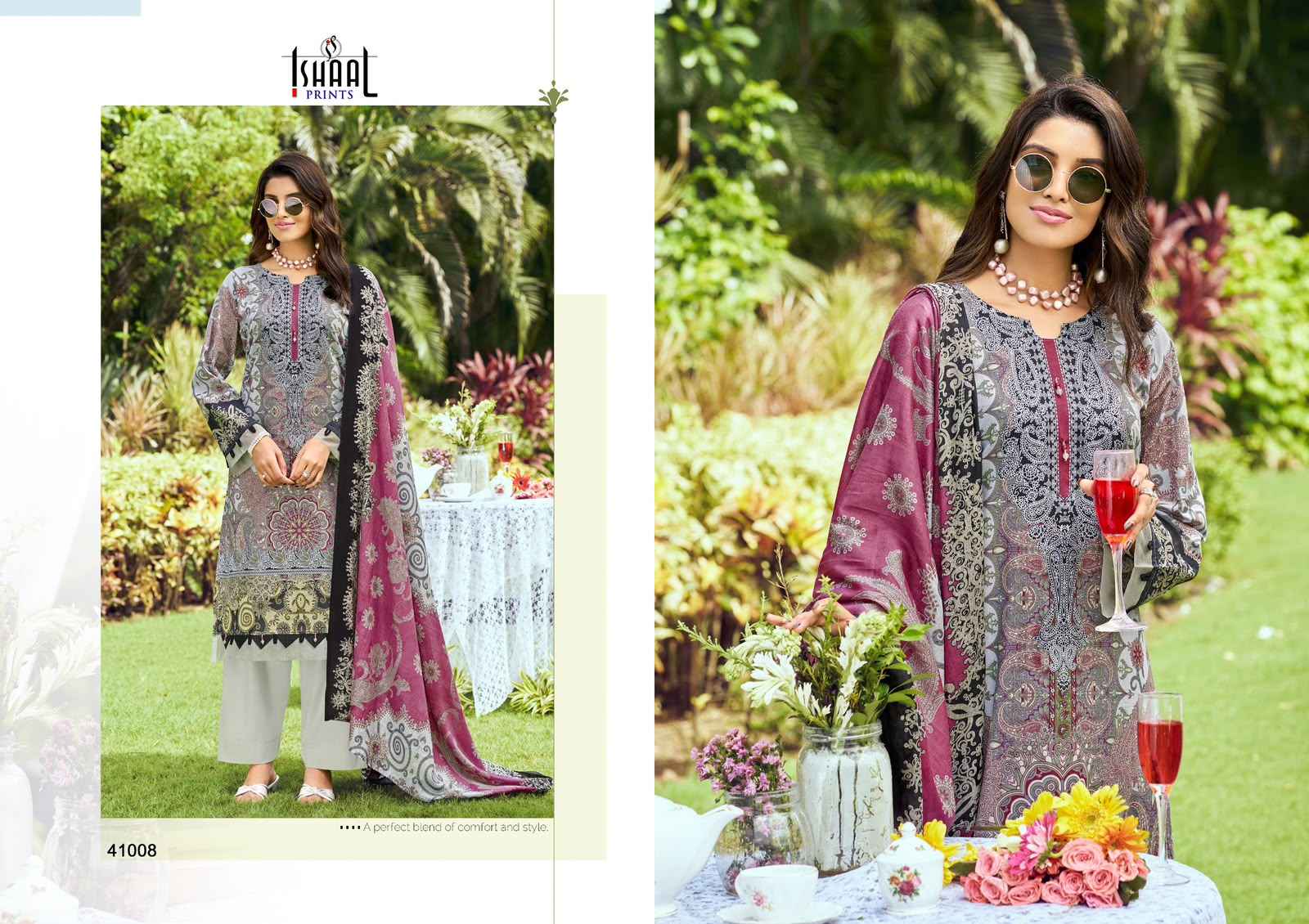 ISHAAL GULMOHAR VOL-41 PURE LAWN PRINTED DRESS MATERIAL 