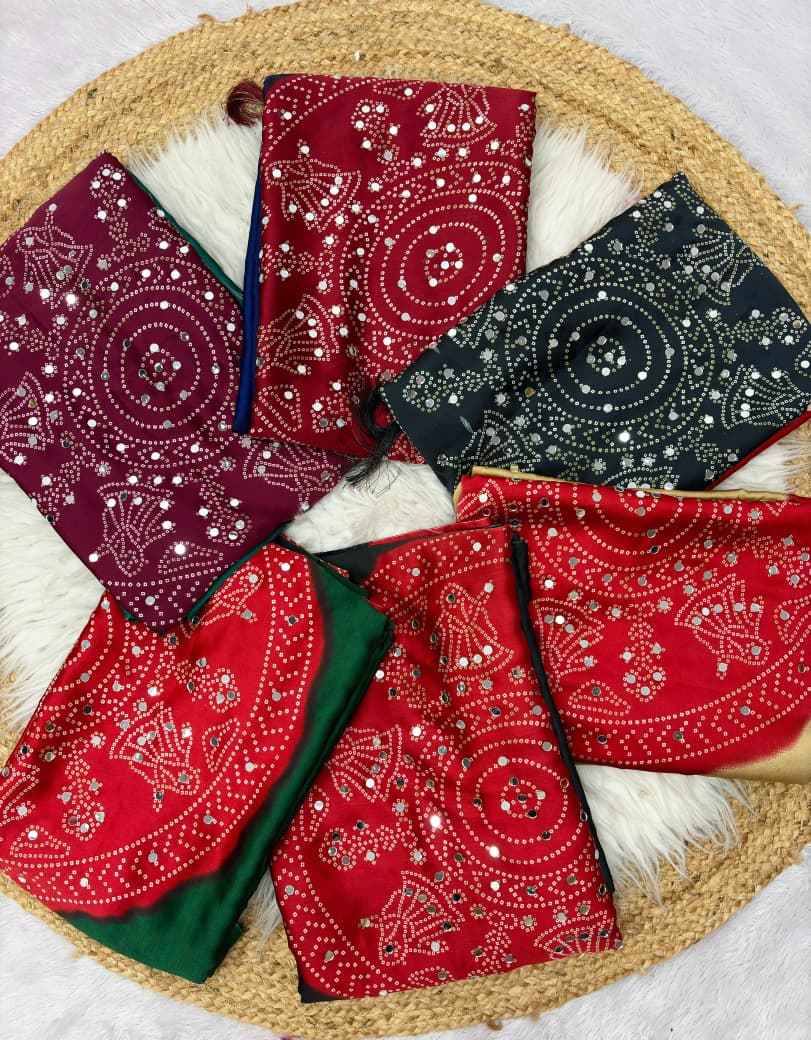 JAPAN SATTIN ORIGINAL MIRROR WORK SAREE 1
