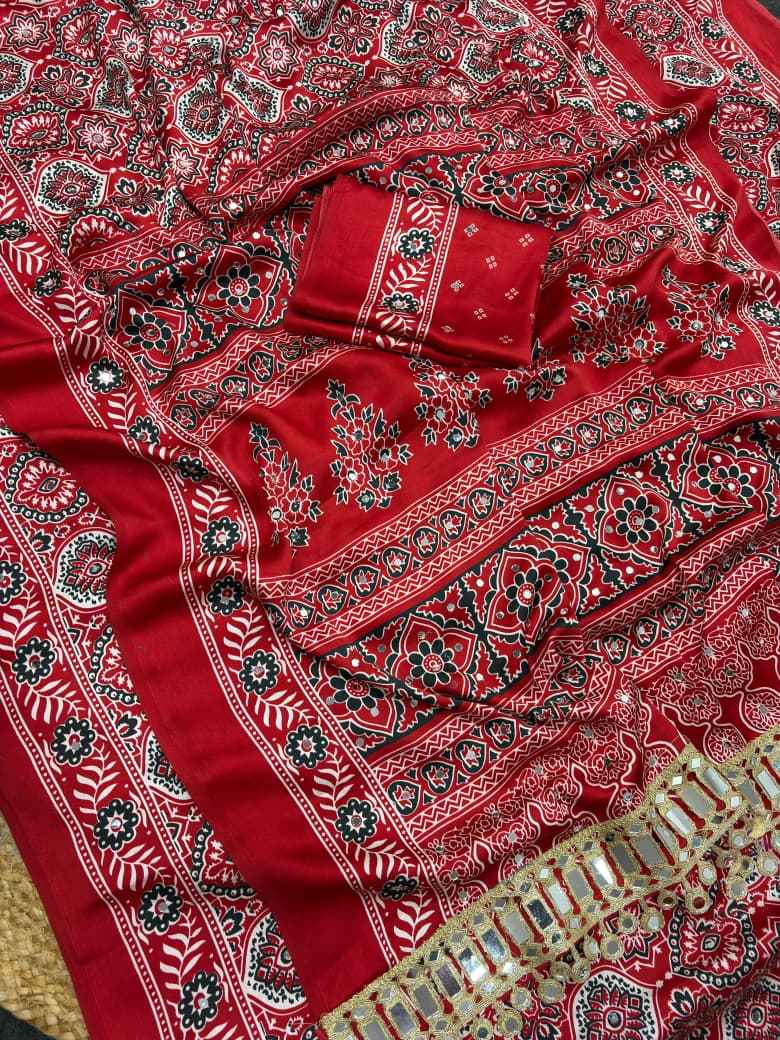 JAPAN SATTIN ORIGINAL MIRROR WORK SAREE 2