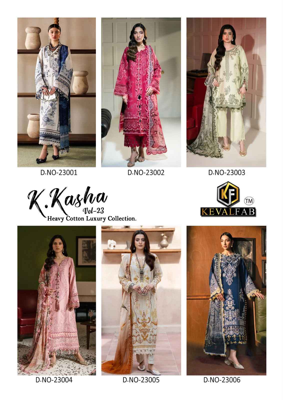 KEVAL FAB K KASHA VOL-23 HEAVY COTTON PRINTED DRESS MATERIAL