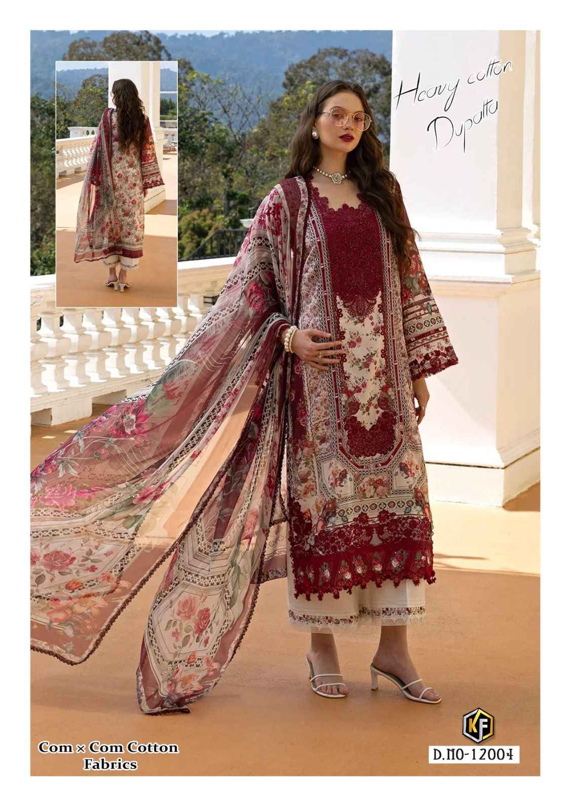 KEVAL SOHA NAZIR VOL-12 HEAVY COTTON KARACHI PRINT DRESS MATERIAL 