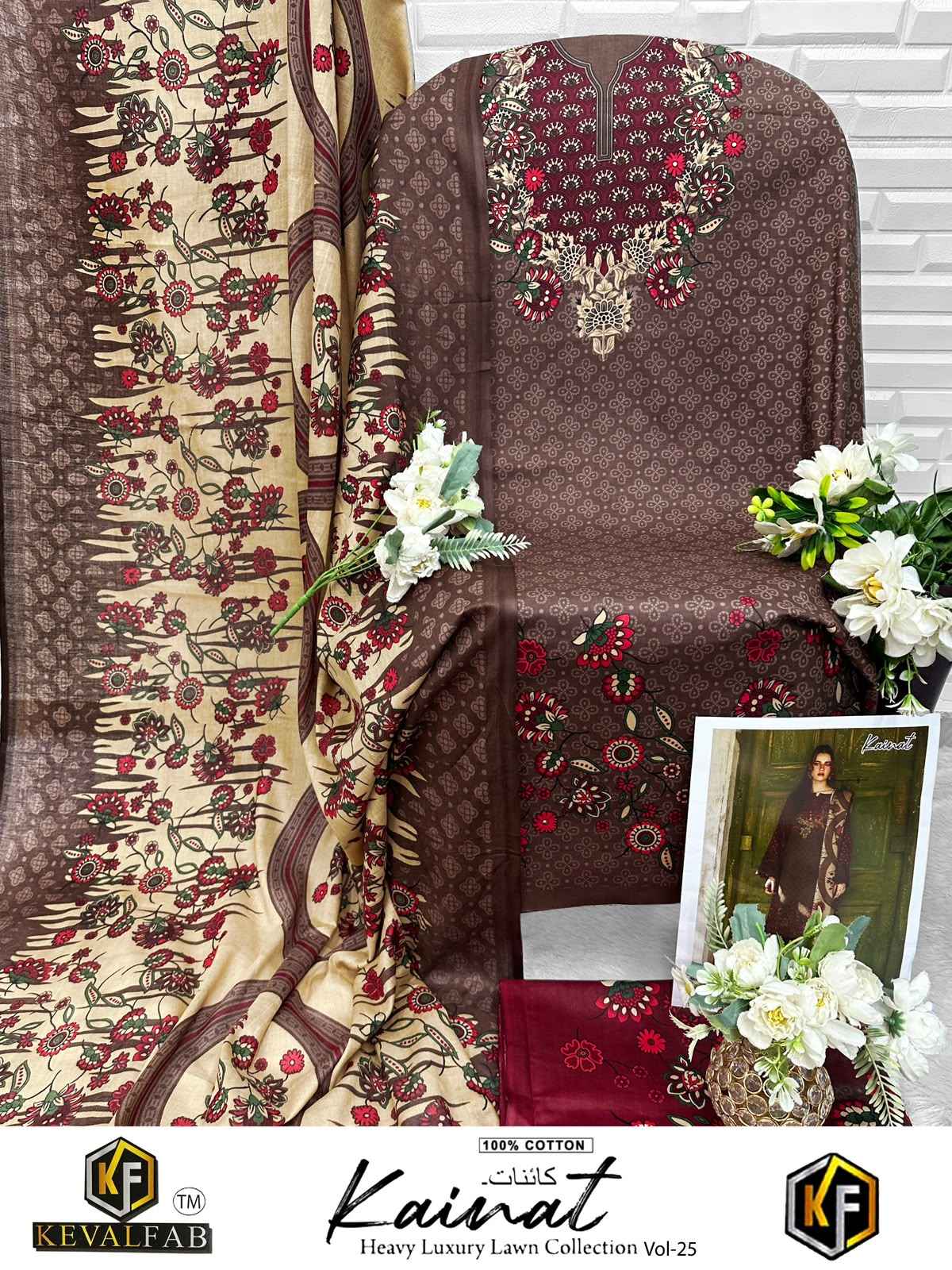 KEVALFAB KAINAT VOL-25 HEAVY COTTON PRINTED DRESS MATERIAL