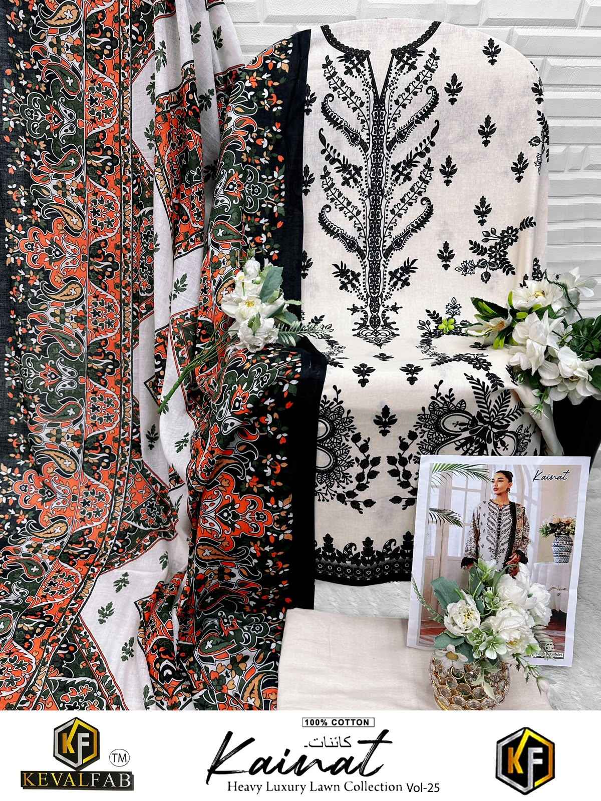 KEVALFAB KAINAT VOL-25 HEAVY COTTON PRINTED DRESS MATERIAL