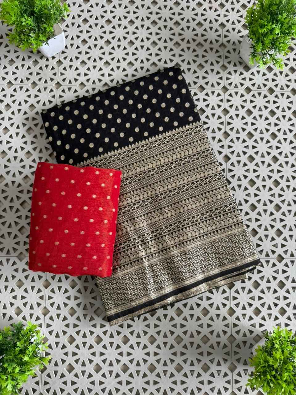 SOFT CREPE KHADI SILK KALGA BORDER ZARI WEAVING SAREE 