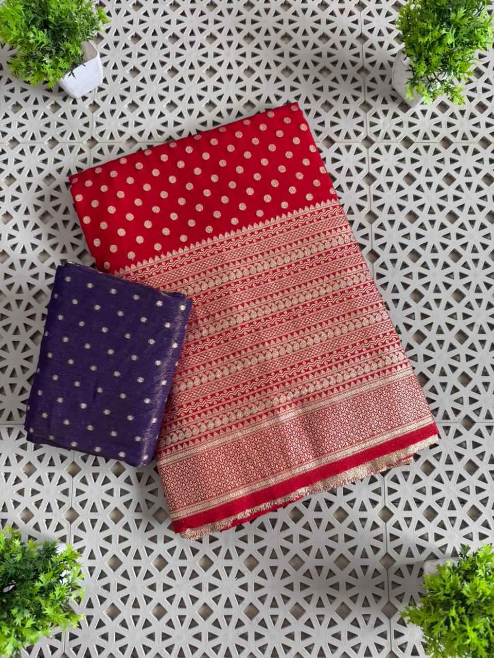 SOFT CREPE KHADI SILK KALGA BORDER ZARI WEAVING SAREE 