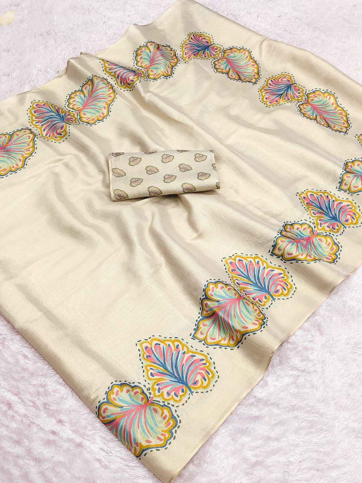 LINEN TISSUE SILK DIGITAL PRINTED SAREE 1