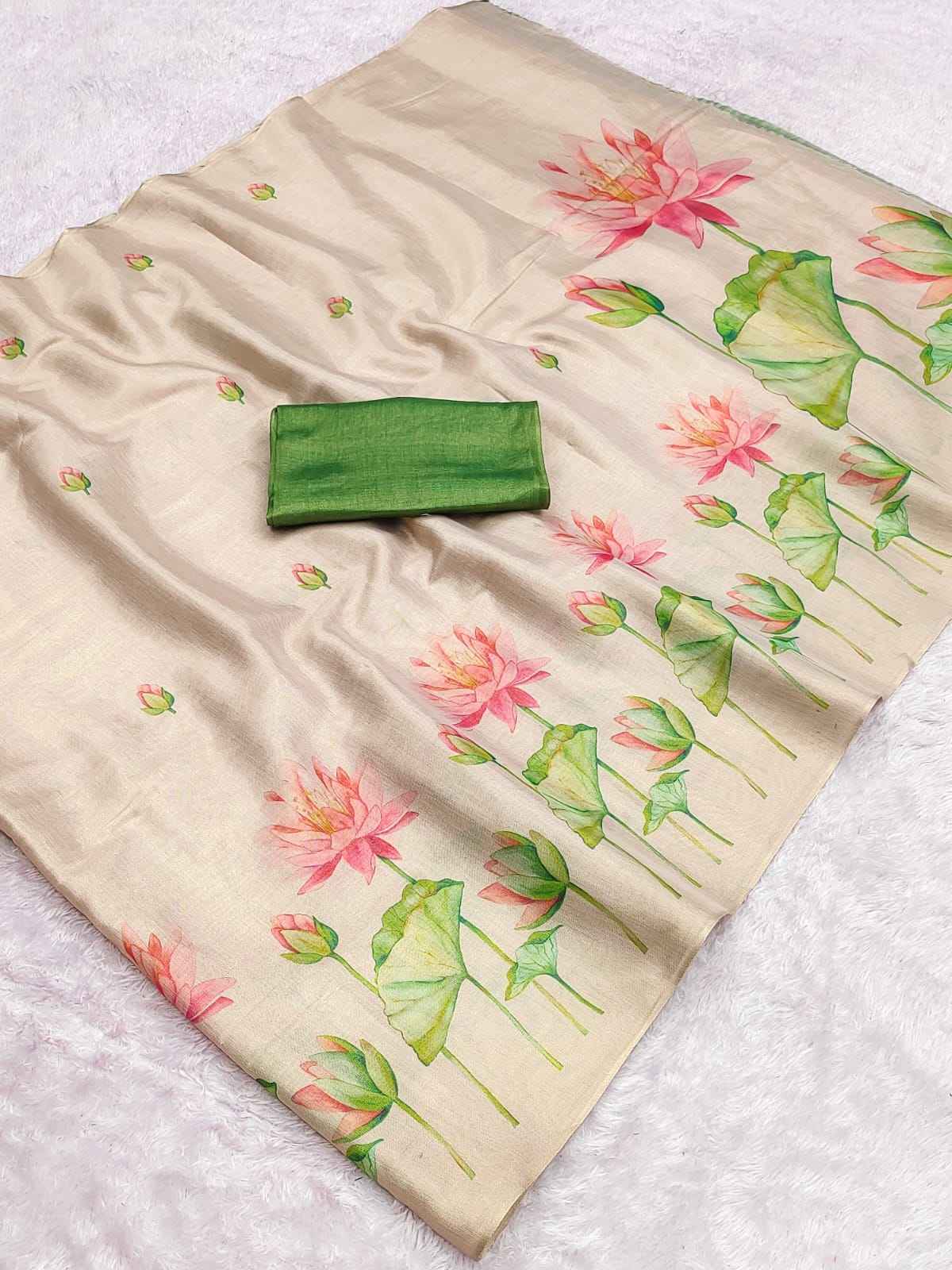 LINEN TISSUE SILK DIGITAL PRINTED SAREE 1