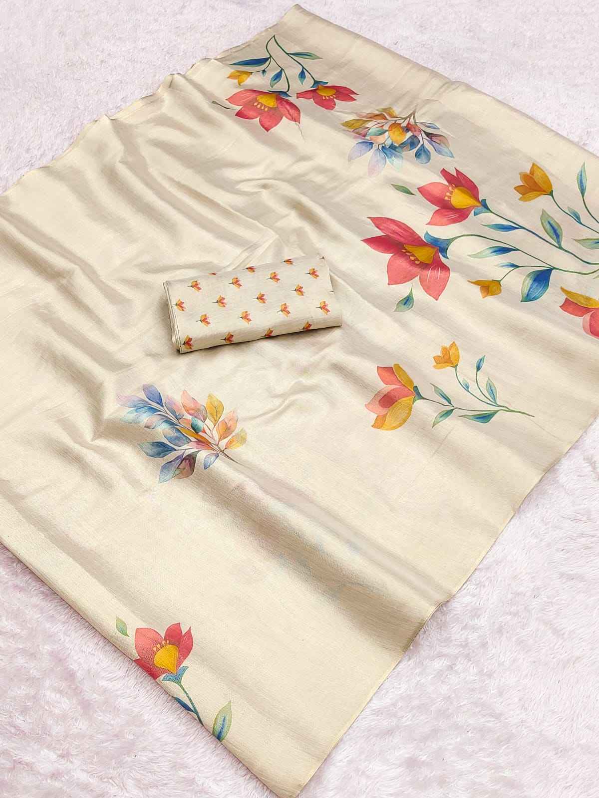 LINEN TISSUE SILK DIGITAL PRINTED SAREE 1