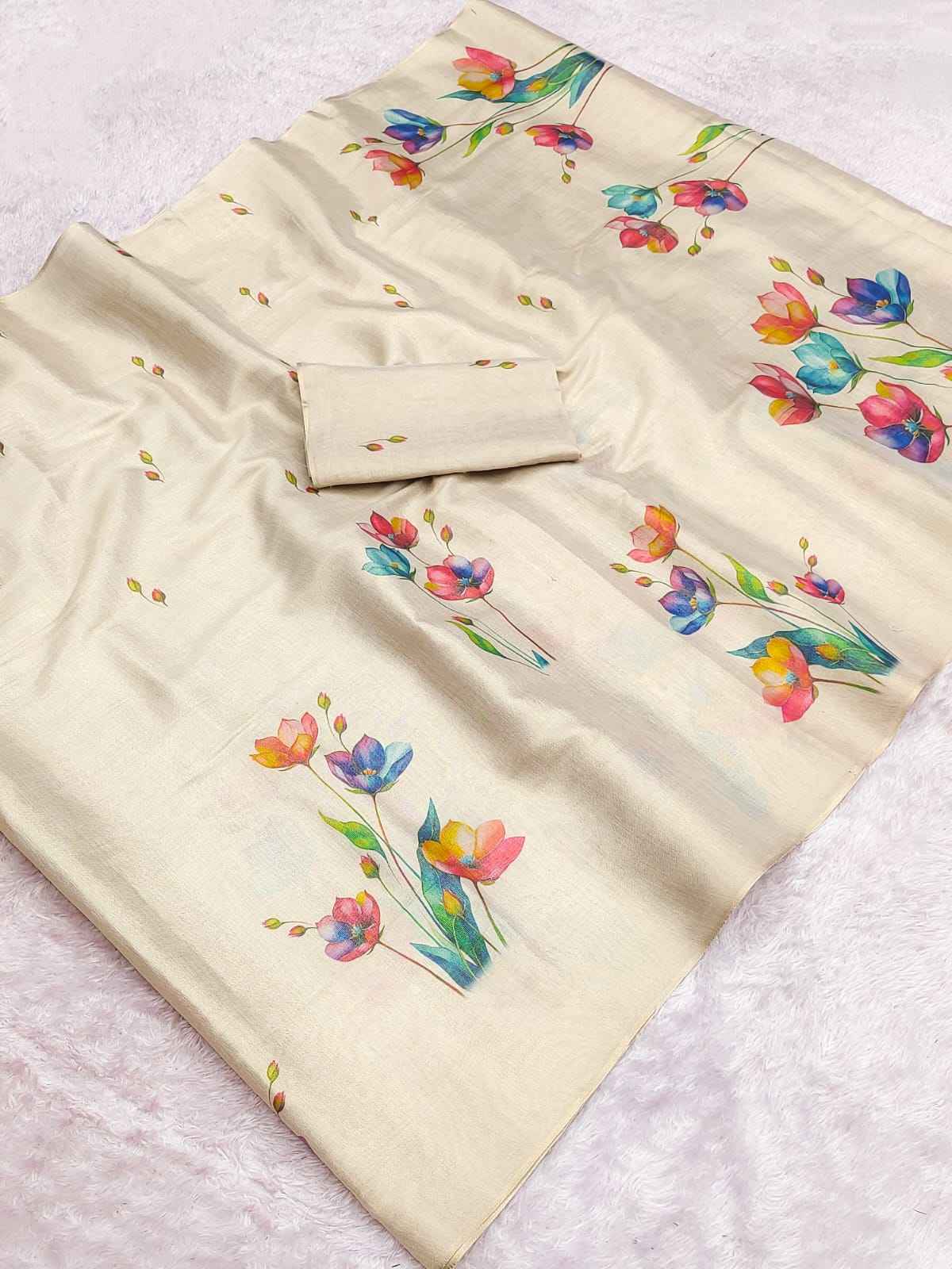 LINEN TISSUE SILK DIGITAL PRINTED SAREE 1