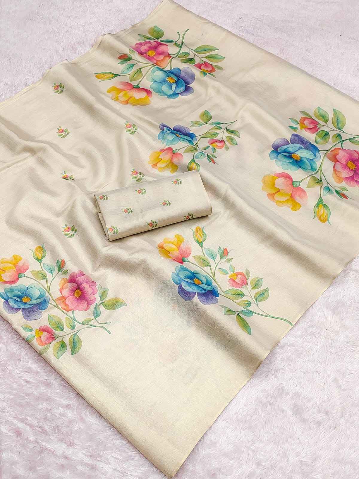 LINEN TISSUE SILK DIGITAL PRINTED SAREE 1