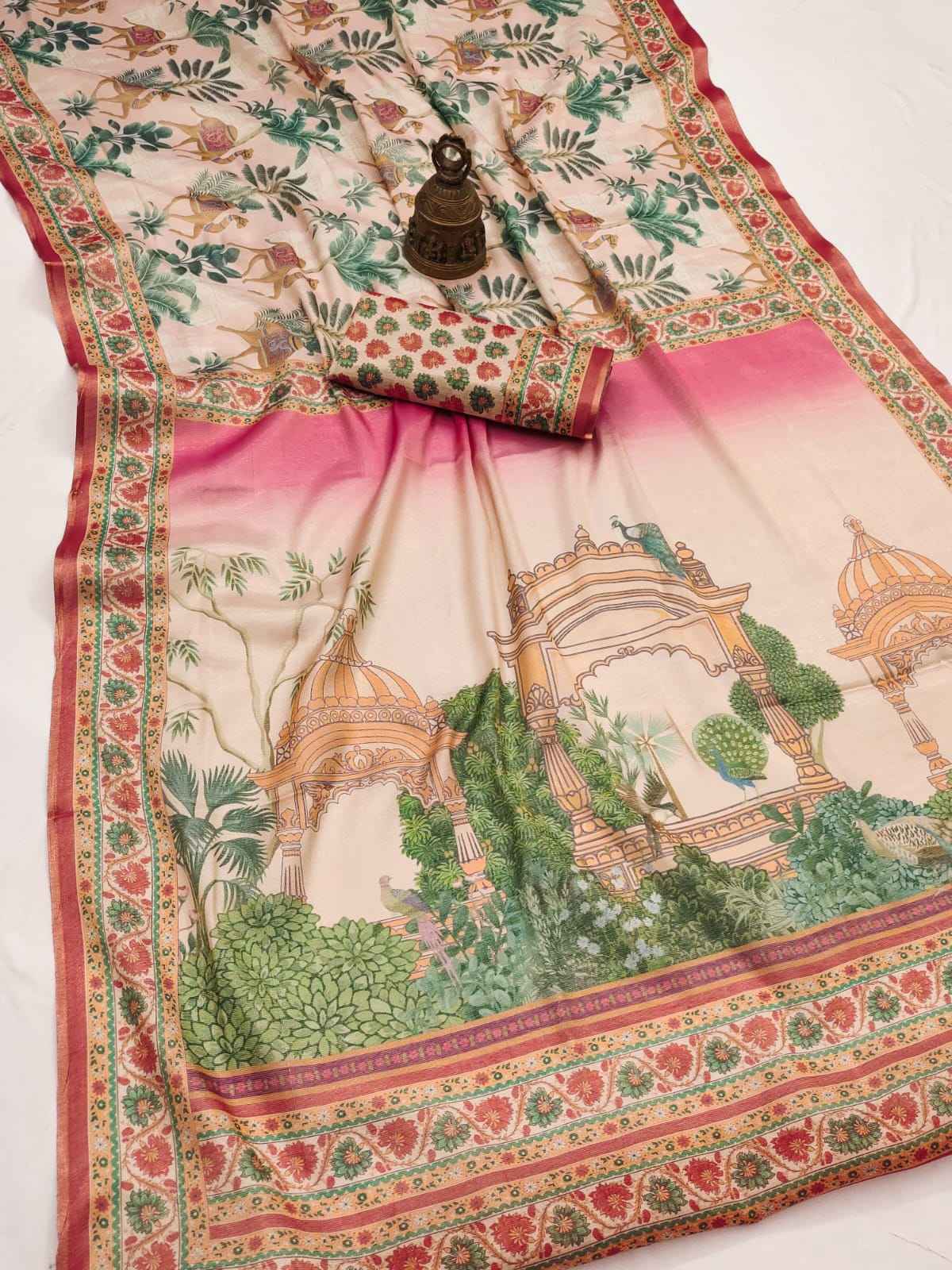LINEN TISSUE SILK DIGITAL PRINTED SAREE 2