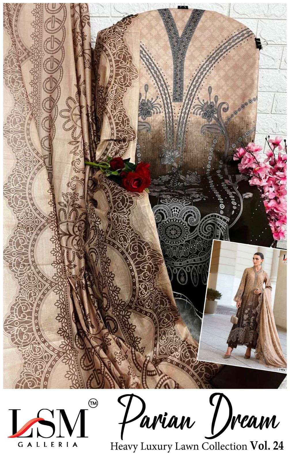 LSM PARIAM DREAM VOL-25 HEAVY LAWN PRINTED DRESS MATERIAL
