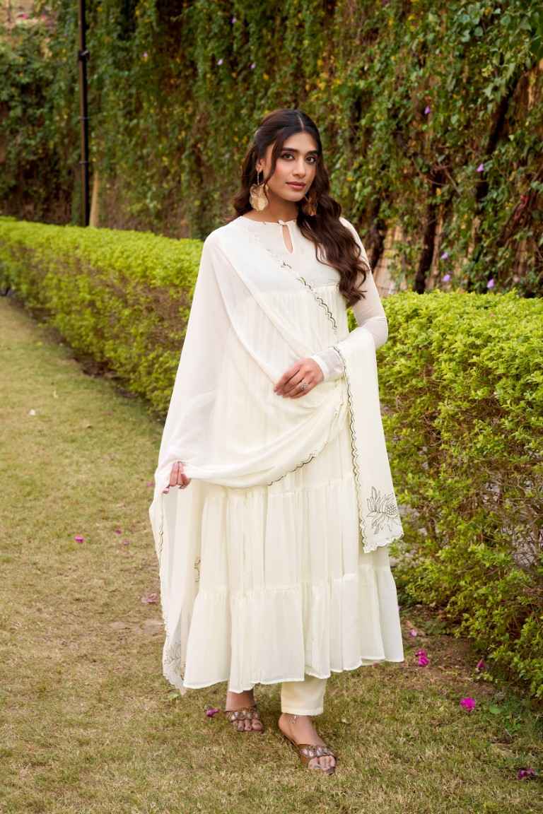 MARBEL FOIL WORK DESIGNER ANARKALI SUIT 