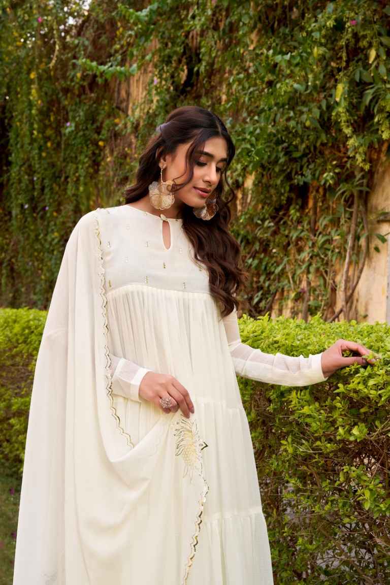 MARBEL FOIL WORK DESIGNER ANARKALI SUIT 